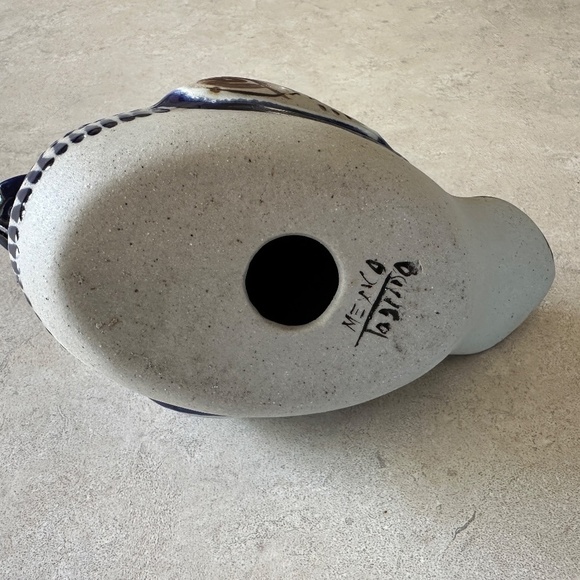 Vintage Tonala MEXICAN HAND PAINTED POTTERY CERAMIC DUCK 4.5” H x 7" W - Picture 10 of 14